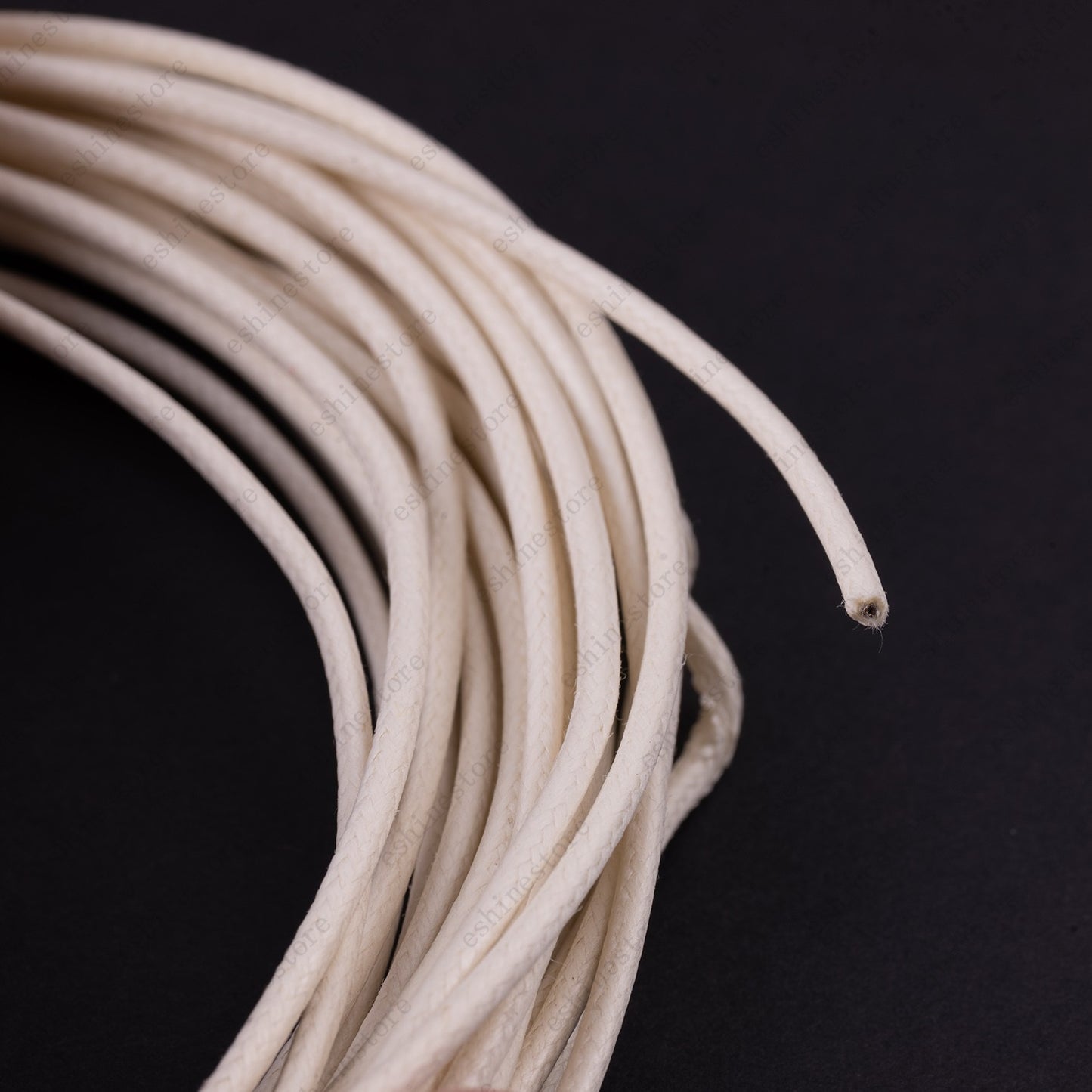 1/3/5/10 ft Vintage-Style Waxed Cloth-Covered Braided Guitar Wire Pushback-White