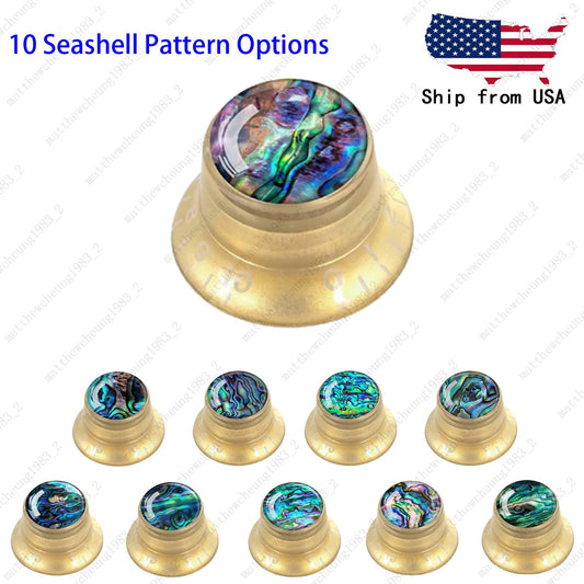 4Pcs Gold Guitar Reflector Knos For Les Paul SG -10 Seashell Pattern Options
