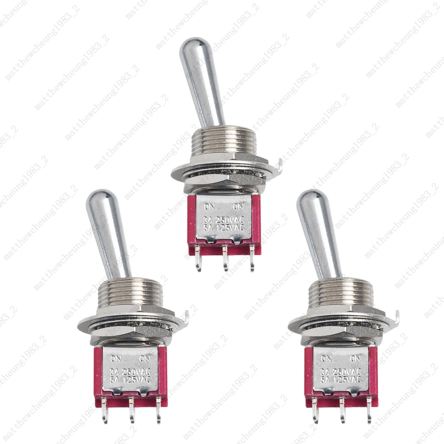1/3/5 x Red Guitar/AMP Fat Bat Toggle Switch DPDT 6Pin 2-Position ON-ON Sealed