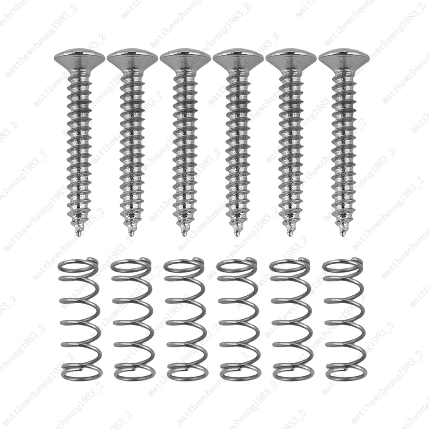 6pcs Pickup Adjust Height Screws & Straight Springs for Single Coil Strat/Tele