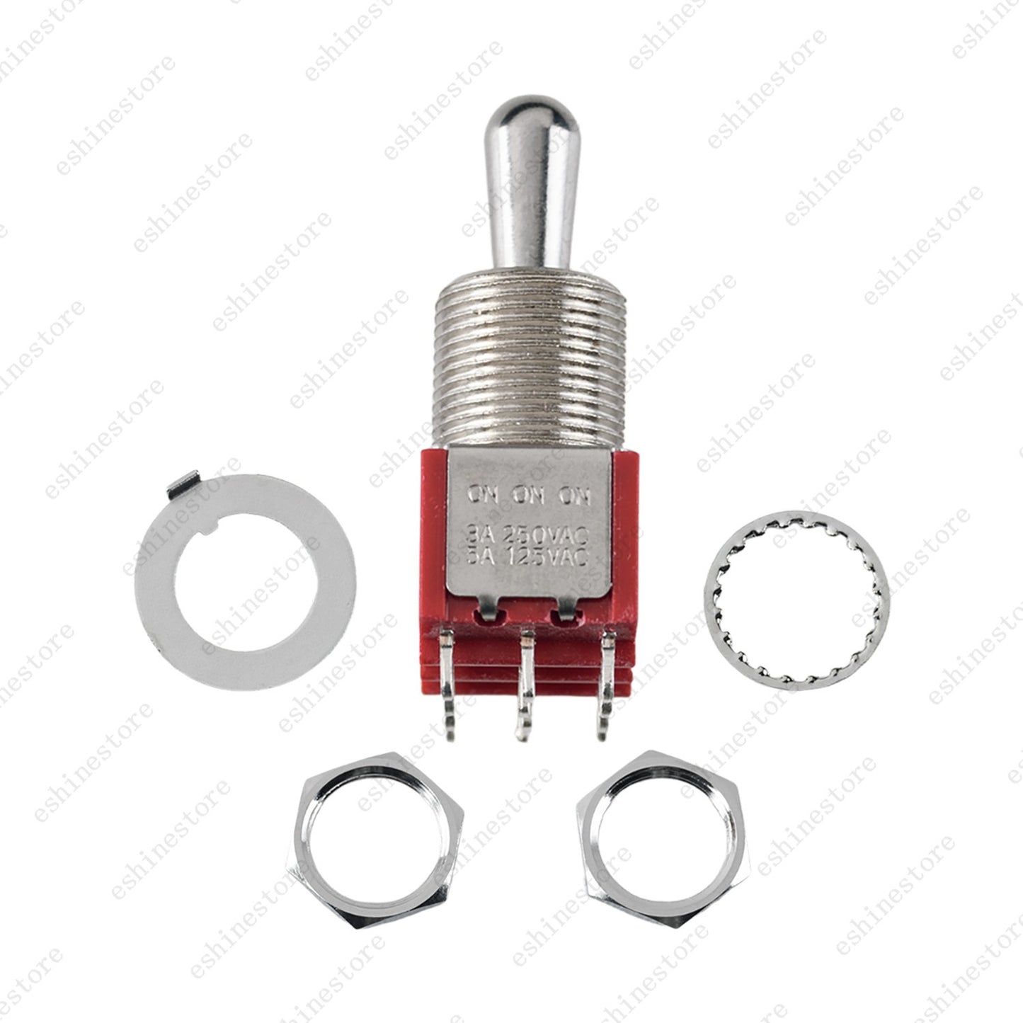 Guitar/AMP Fat Bat Toggle Switch 3 Way ON/ON/ON DPDT 12 Pins Sealed - Red