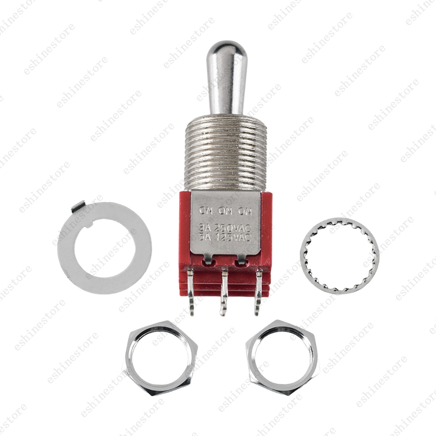 Guitar/AMP Fat Bat Toggle Switch 3 Way ON/ON/ON DPDT 12 Pins Sealed - Red