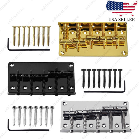 5-String 98MM  Fixed Bridge 5-Saddles For Jazz/Precision Bass Guitar in 3Colors