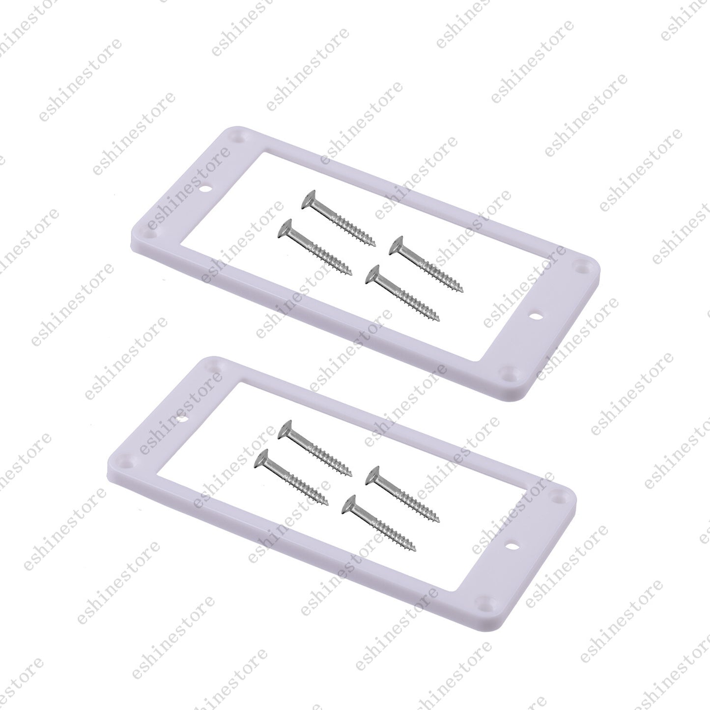 2 Pcs Plastic Guitar Flat Bottom Humbucker Pickup Rings Frame with Screws