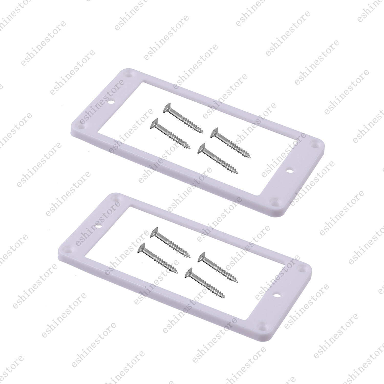 2 Pcs Plastic Guitar Flat Bottom Humbucker Pickup Rings Frame with Screws