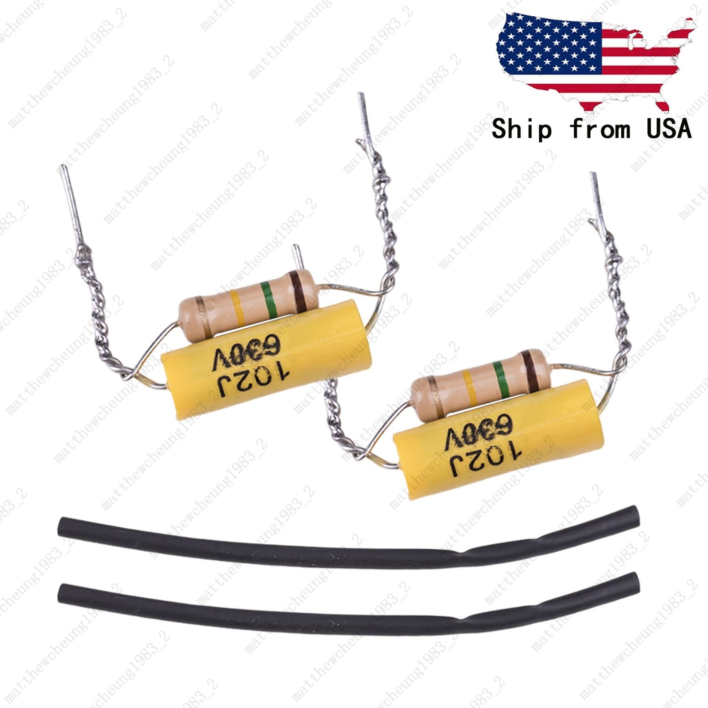 2x Treble Volume Bleed Circuit (Yellow Axial Film Cap .001uF Cap&150K Resistors)