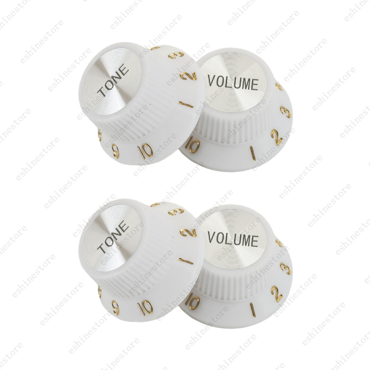 Electric Guitar Speed Control Knobs 2 Volume 2 Tone For Les Paul Guitar - White