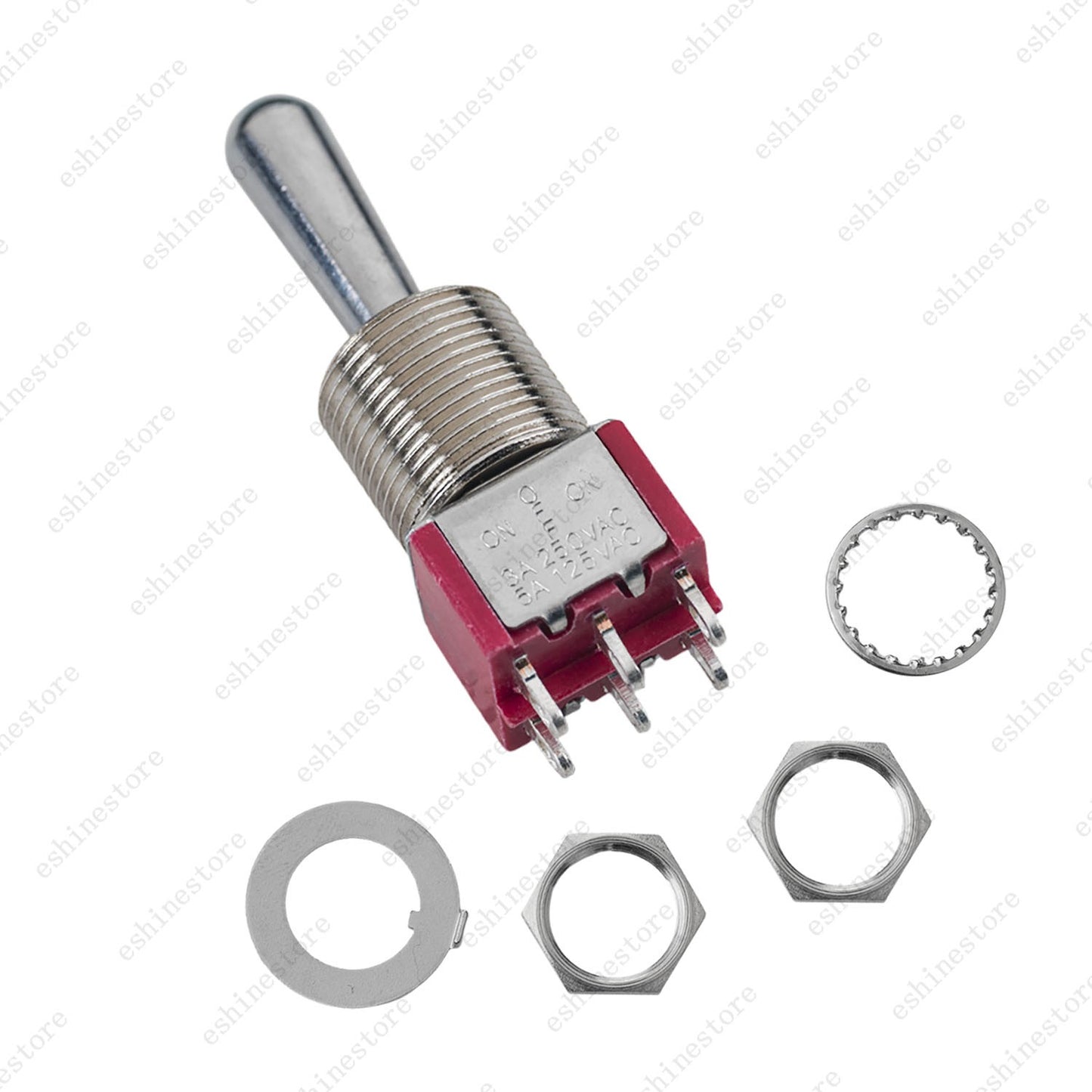 1/3/5 PCS Guitar/AMP Fat Bat Toggle Switch DPDT 6Pin 3-Way ON OFF ON Sealed