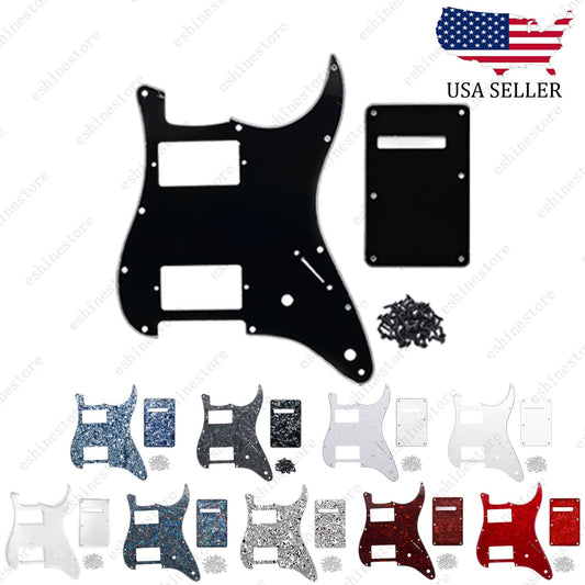 11 Hole HH 3 Ply Guitar Pickguard & Back Plate Multi Colors For Stratocaster