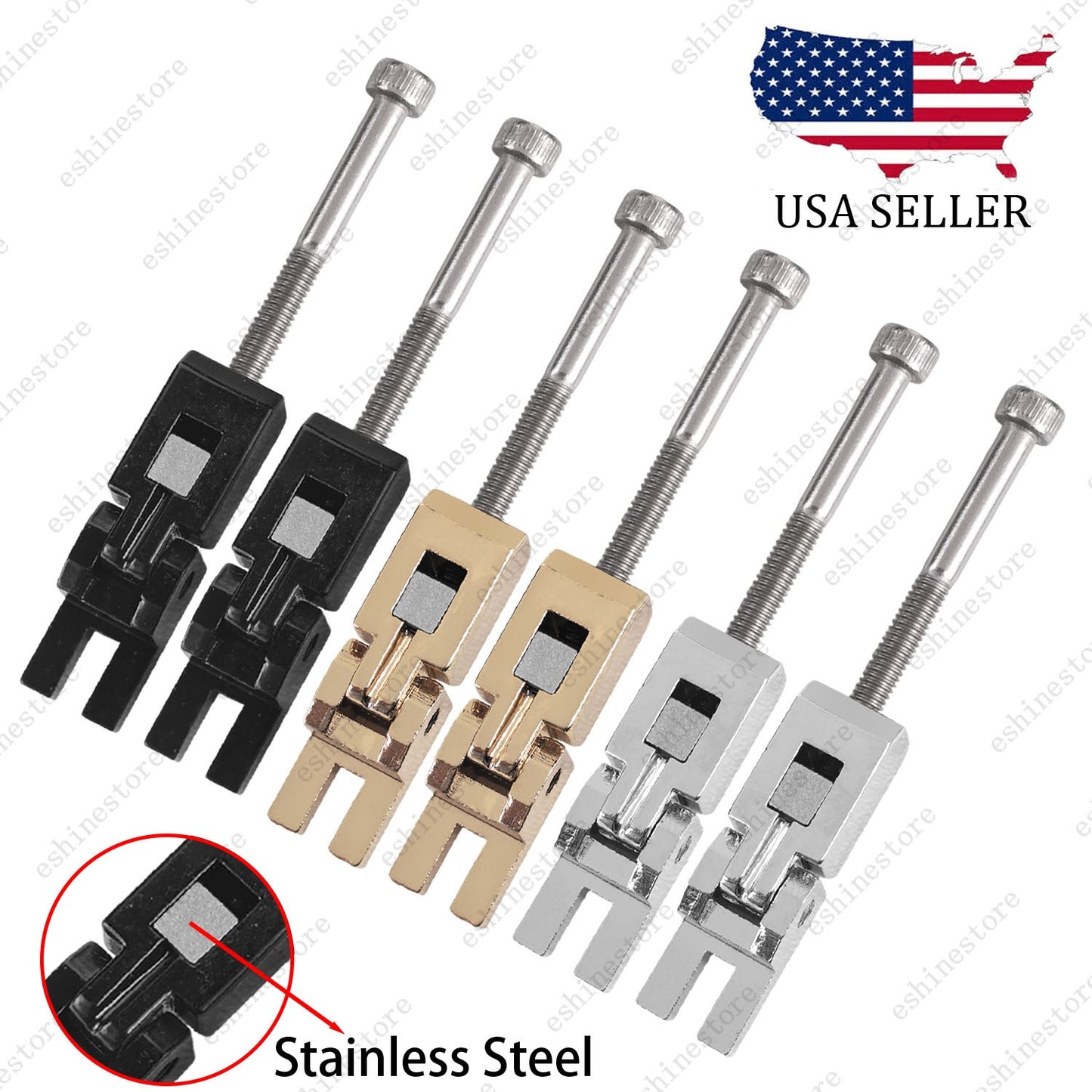 6 Pcs Double Locking Tremolo Saddle for Floyd Rose w/ Stainless Steel Block