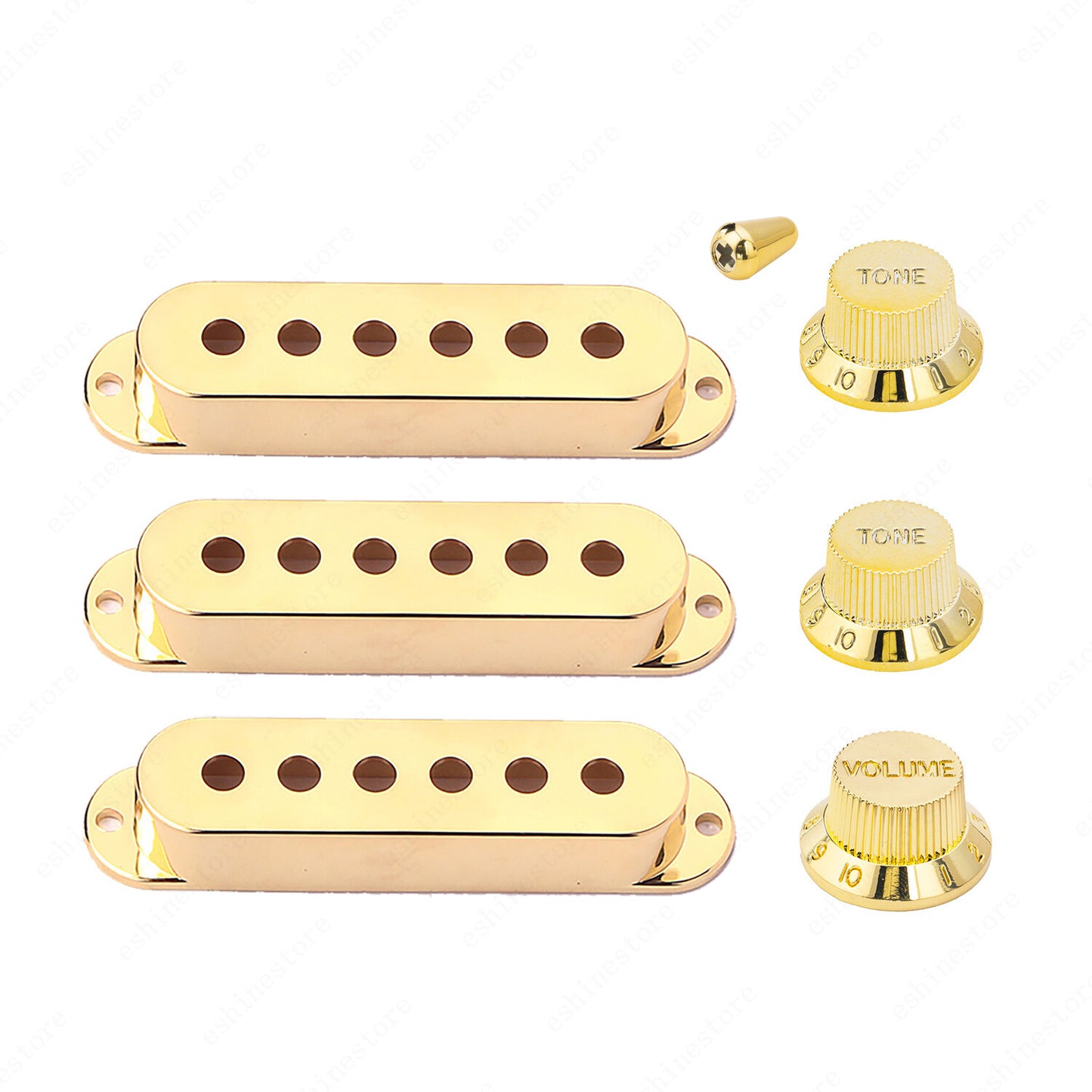 48/50/52mm Guitar Pickup Covers Knobs Switch Tip Set For Fender SQ Strat