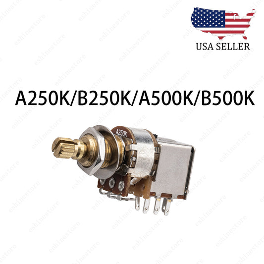 1 PCS 18-Split Brass Long Shaft Pot Push-Push Switch AB/250K/500K For Les Pau SG