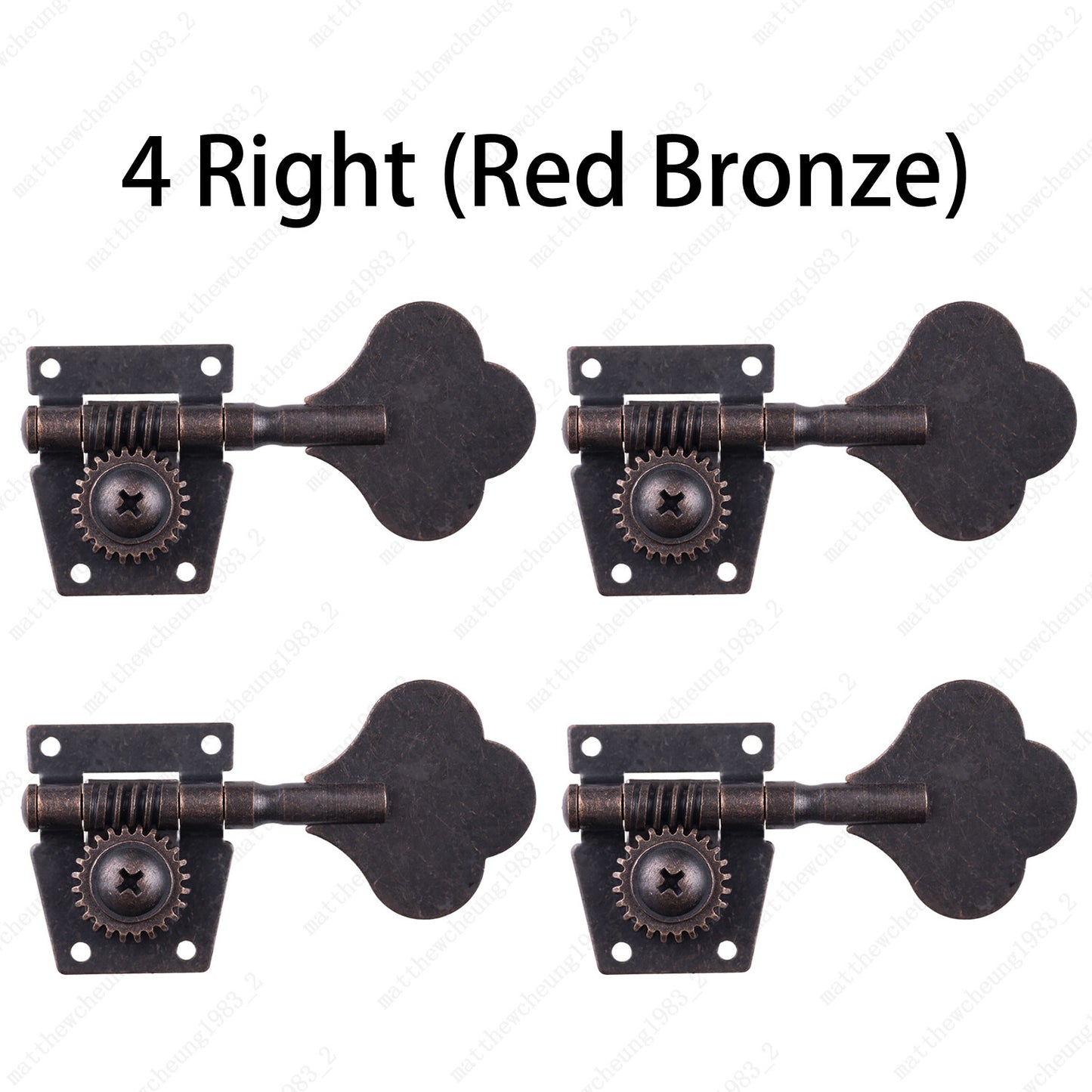 Vintage Open Machine Heads 1:25 Ratio Gear Bass Tuners Tuning Key Peg-Red Bronze