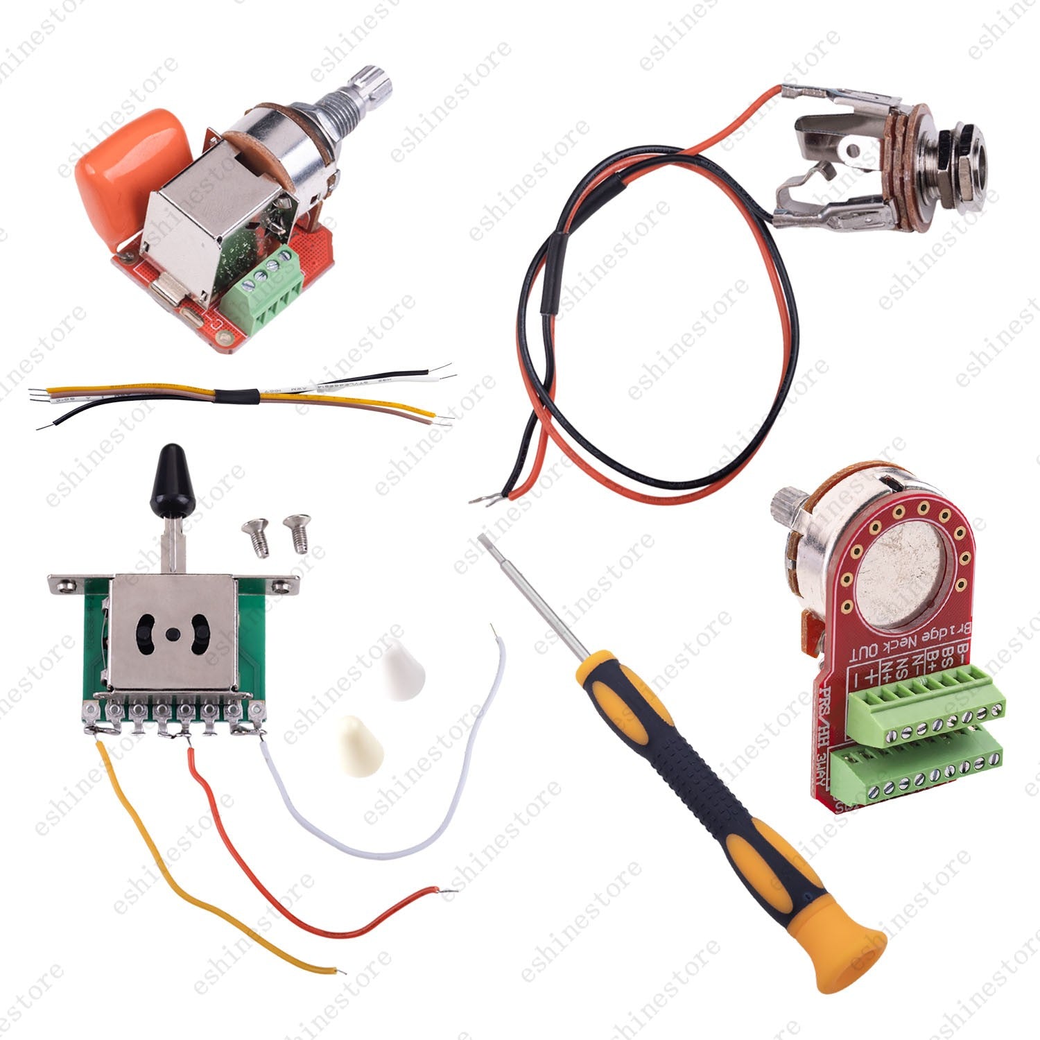 Solderless HH Wiring Harness Treble Bleed Circuit w/ Push-Pull Coil Split for ST