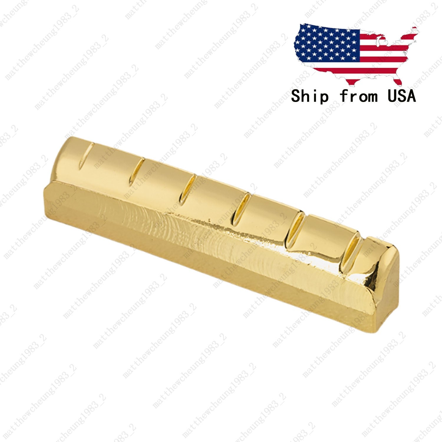 1pc 43MM Pre-Slotted & Flat Bottom Brass Nut for 6-String Folk Acoustic Guitar