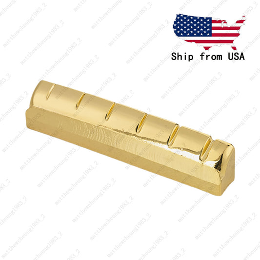 1pc 43MM Pre-Slotted & Flat Bottom Brass Nut for 6-String Folk Acoustic Guitar