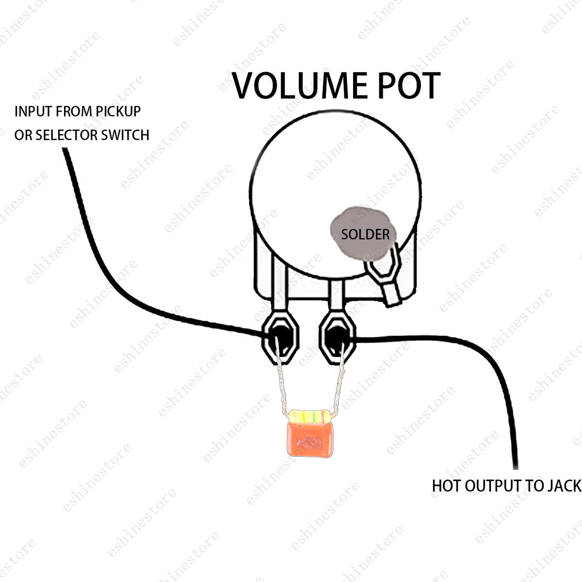 Treble Volume Bleed Circuit Kit .001uf Polypropylene Cap 150k Carbon Film 2pcs