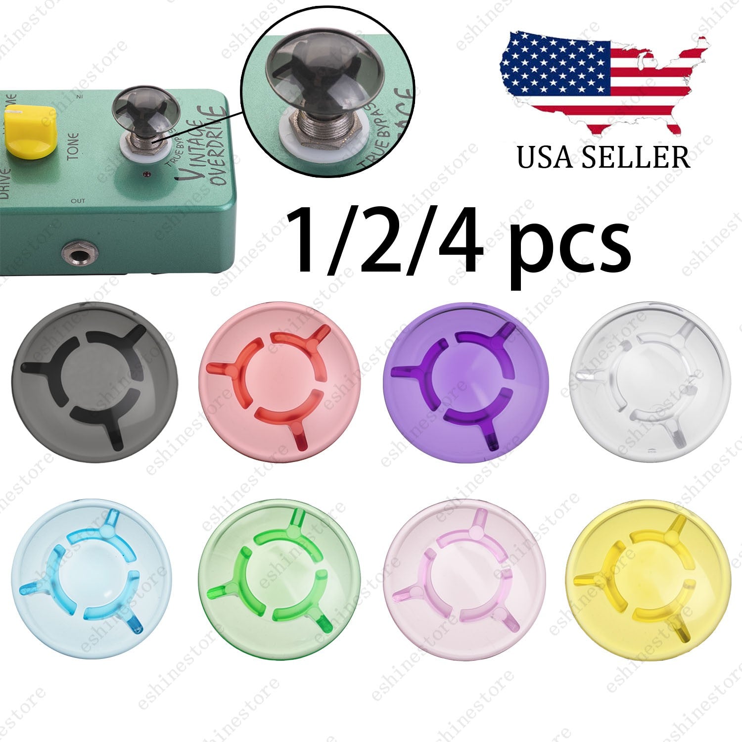 1/2/4 Pcs Mushroom Shape Guitar Effect Pedal Footswitch Toppers Foot Nail Cap