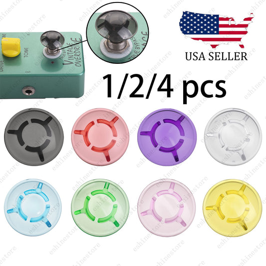 1/2/4 Pcs Mushroom Shape Guitar Effect Pedal Footswitch Toppers Foot Nail Cap