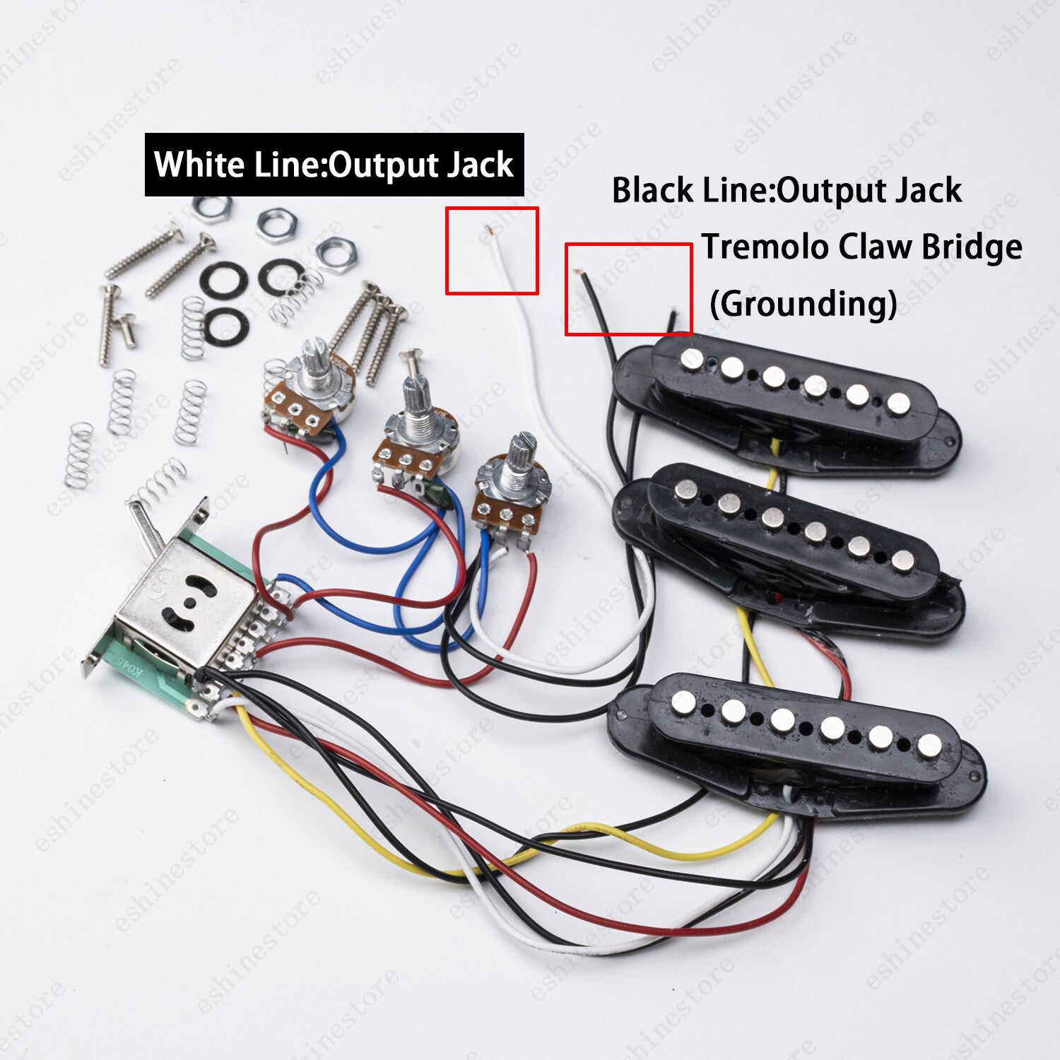 Electric Guitar SSS Pickups Passive Circuit Cover Knobs Kit For Strat Guitar
