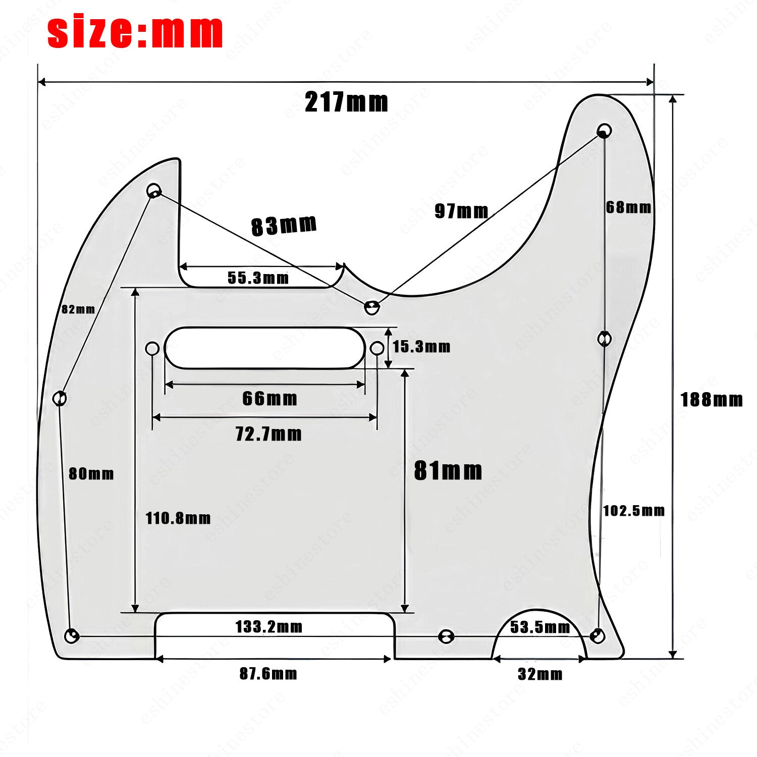 8 Hole Tele Style Guitar Pickguard Scratch Plate For Fender Telecaster 13 Color