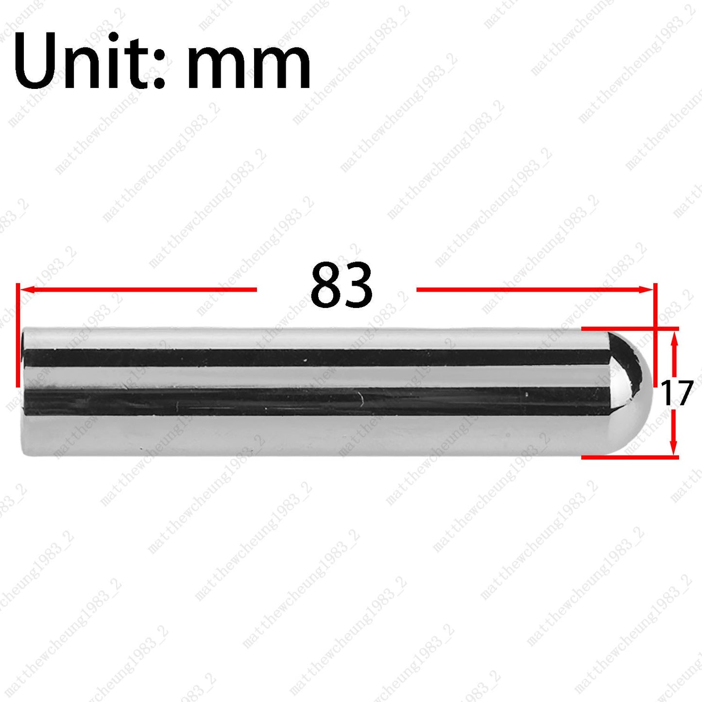 1pc 83MM Guitar Metal Roundnose Solid Tone Bar Lap Slide for Guitar Bass -Chrome
