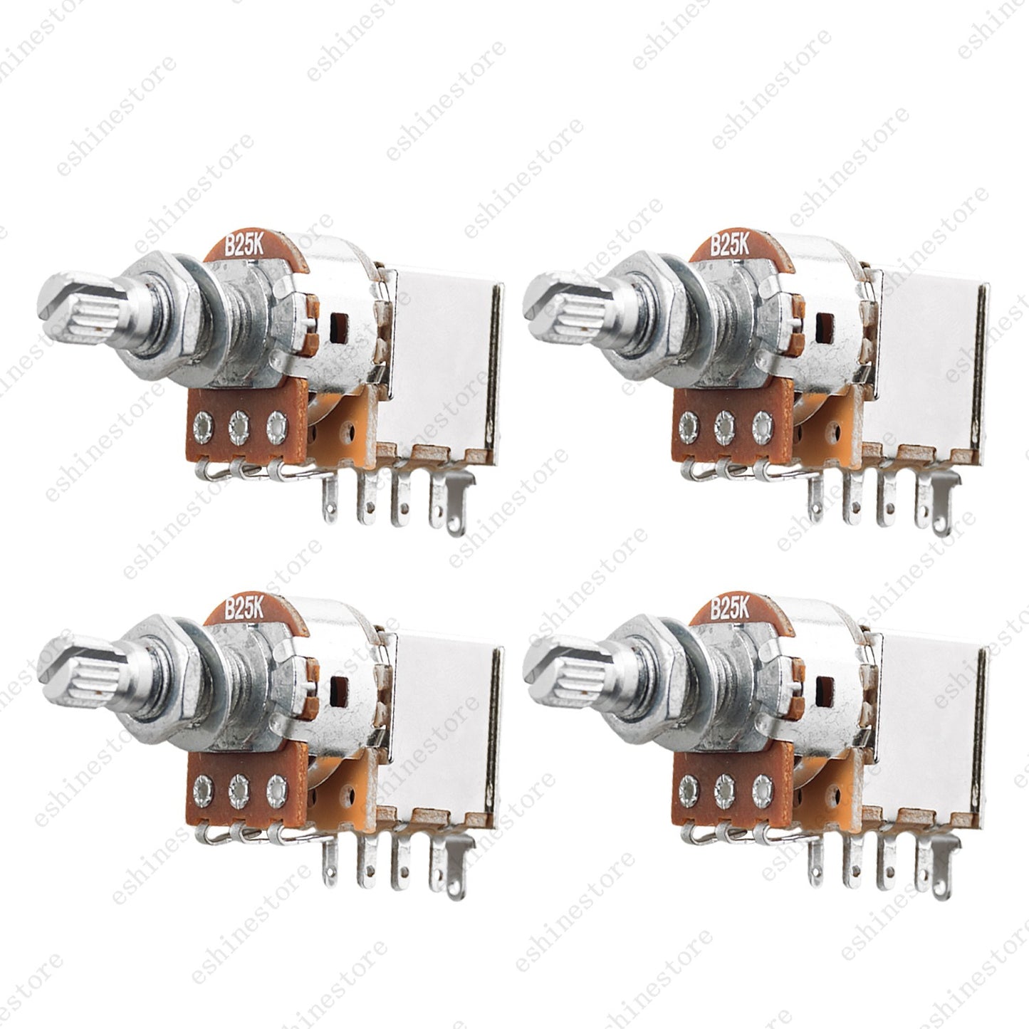 4 Pcs Guitar Push-Pull Pot 18-Split Long Shaft switch,  A/B/25K/50K Tone Volume