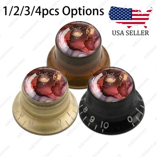 Guitar Reflector Knobs with Abstract Art Cap Top Hat Knobs for Les Paul SG - 07