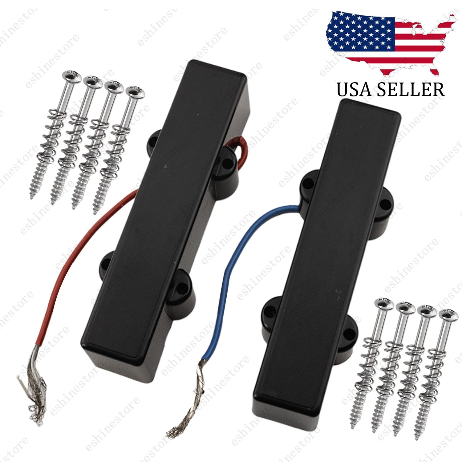 2 pcs Sealed 4-String 93mm Elecrtic Bass Bridge Pickup for Jazz Bass J-Bass