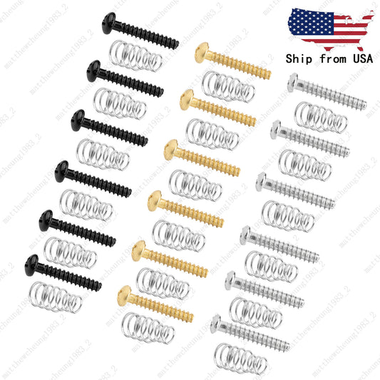 3 COLOR Single Coil Pickup Height Adjustment Pan Head Screw & Springs For Strat