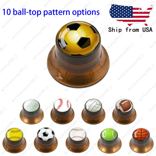 4Pcs Amber Guitar Reflector Knobs For Les Paul SG  - 10 Ball Styles Available