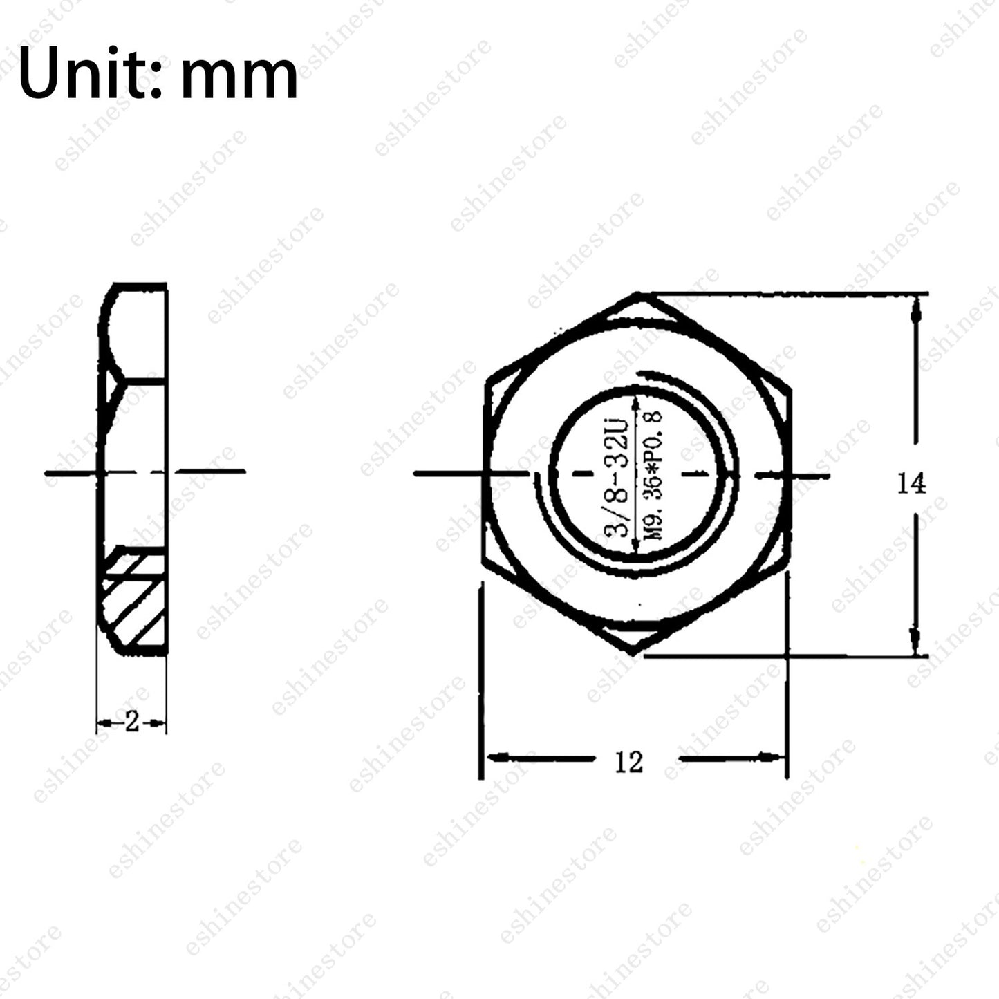 US 3/8" Guitar Pot/Jack Hex Nuts Washers for US CTS Pots & Switchcraft Jacks