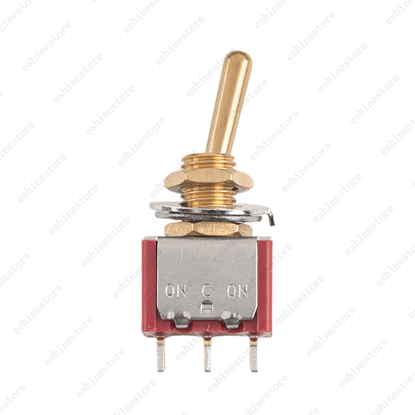 1/3/5Pcs Mini Vintage Brass Lever Switch 3Pins 2-Way ON-ON Toggle Switch - RED