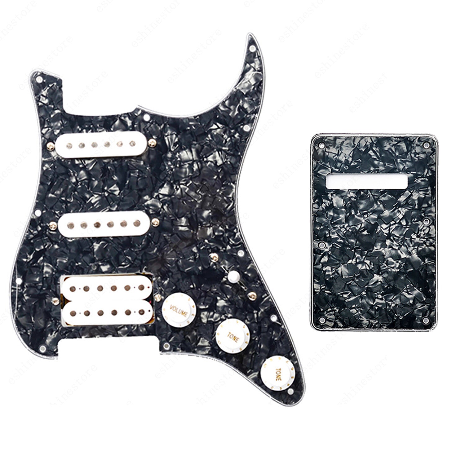 11 Hole Guitar SSH Loaded Pickguard Set & Back Plate For SQ FENDER Stratocaster
