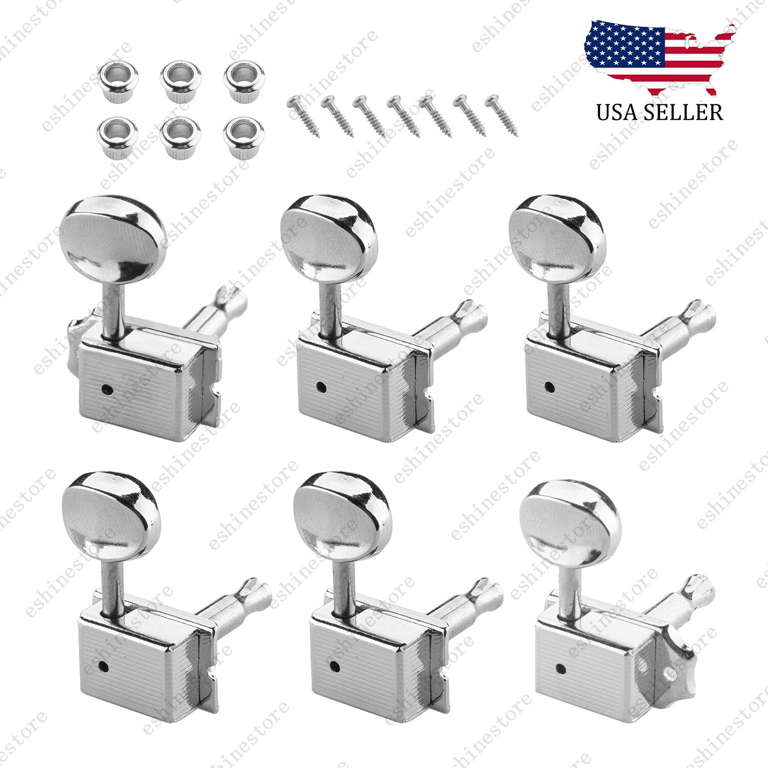 Split Shaft Vintage Guitar Tuning Pegs Tuners Machine Head for Strat Tele Nickel