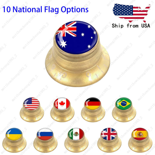 4Pcs Gold Guitar Reflector Knos For Les Paul SG -10 National Flag Options
