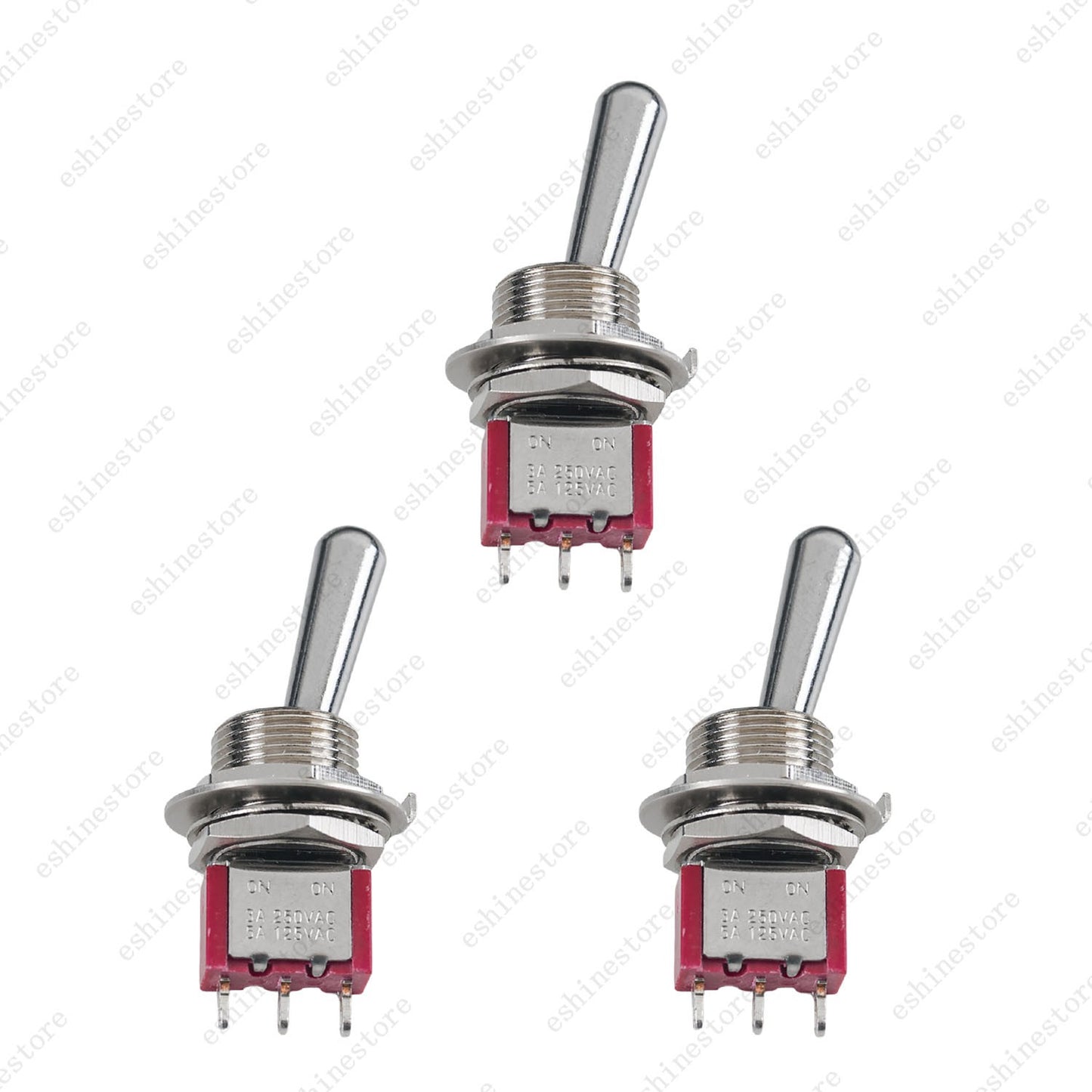 1/3/5 PCS Guitar/AMP Fat Bat Toggle Switch SPDT 3 Pin 2-Way ON ON Sealed - RED