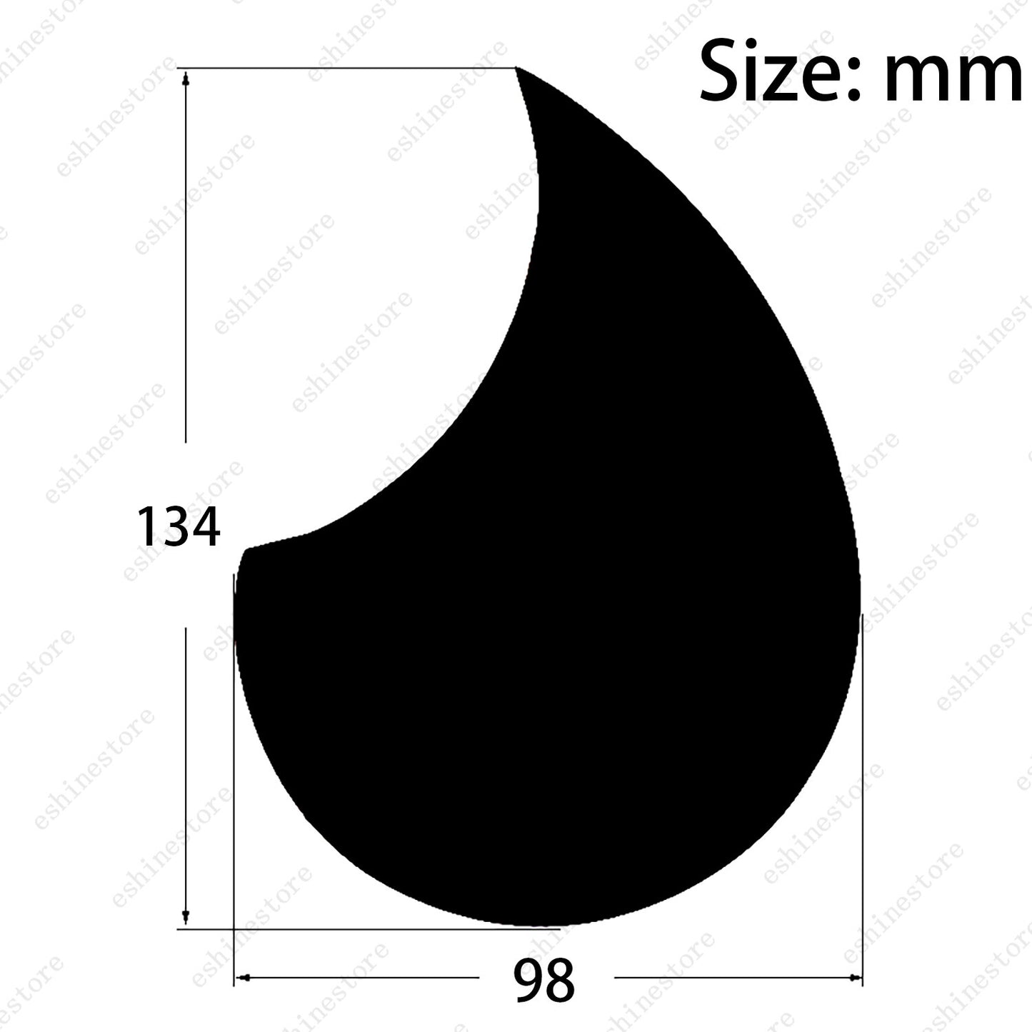 Acoustic Guitar Water Drop Shape Pickguard Fit 36'' Self Adhesive Multicolor