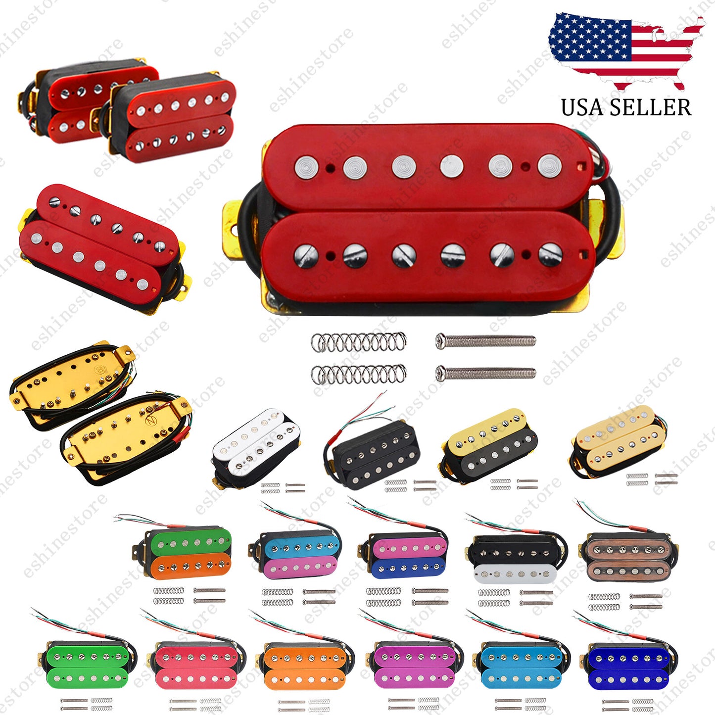 16 Colors Guitar Passive Ceramic Magnet Neck / Bridge 50mm 52mm Humbucker Pickup