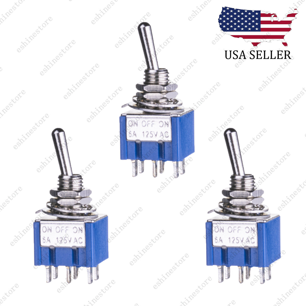 3x Quality Guitar or AMP DPDT 3 Way ON OFF ON Toggle Switch Sealed Mini Toggle