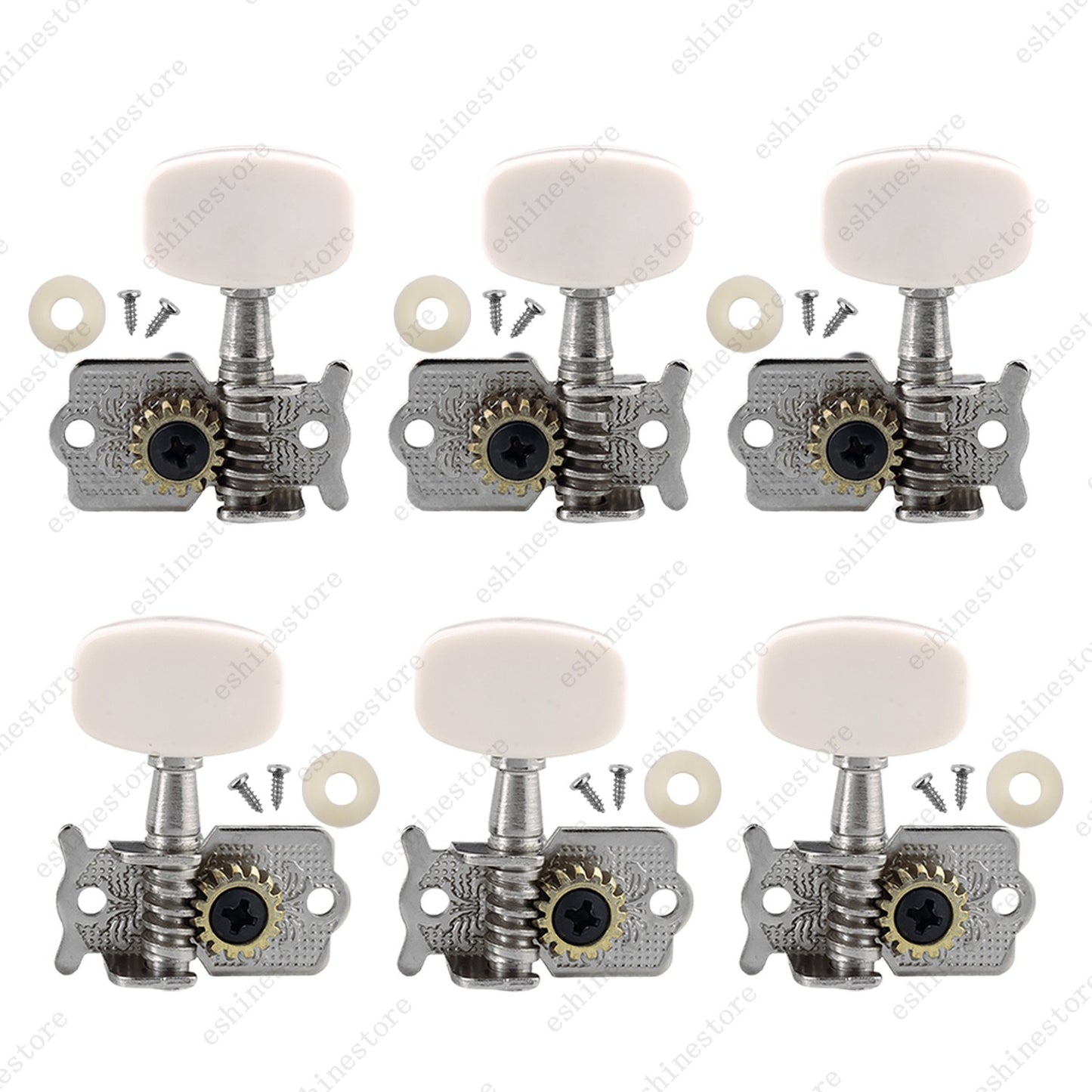Guitar Tuning Pegs Individual Double Hole Tuners 1:15 Ratio for Acoustic Guitar