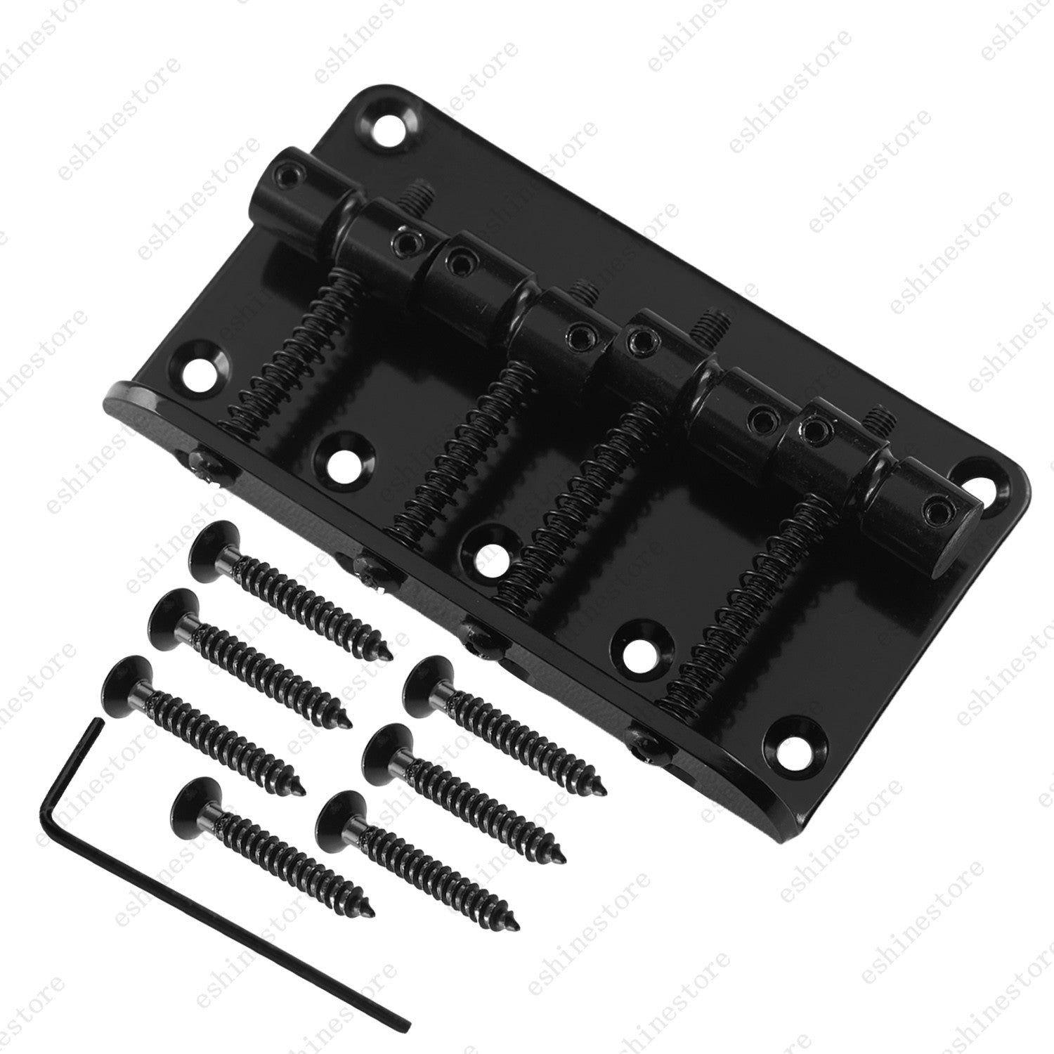 4-String Hard Tail Fixed Bass Guitar Bridge with Screws for Jazz/Precision Bass