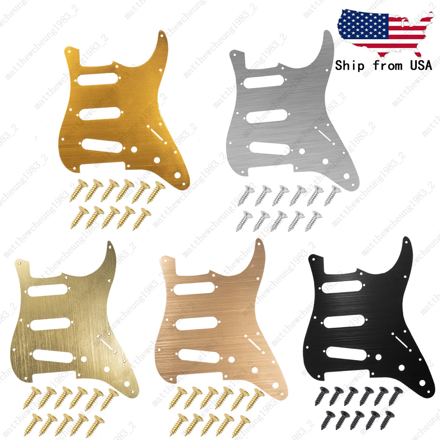 11 Hole SSS Metal Guitar Pickguard Aluminum For ST Strat Electric guitar 5 color