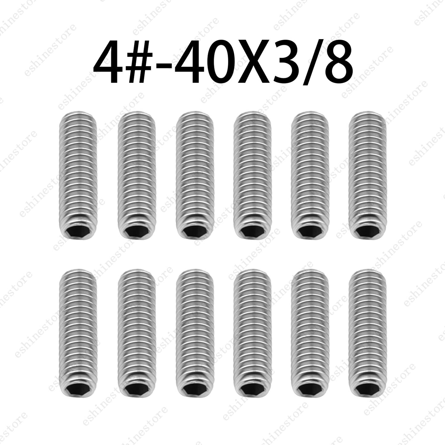 12pcs Stainless Steel #4-40 Bridge Screws Saddle Height Adjustment-(1/4"-1/2")