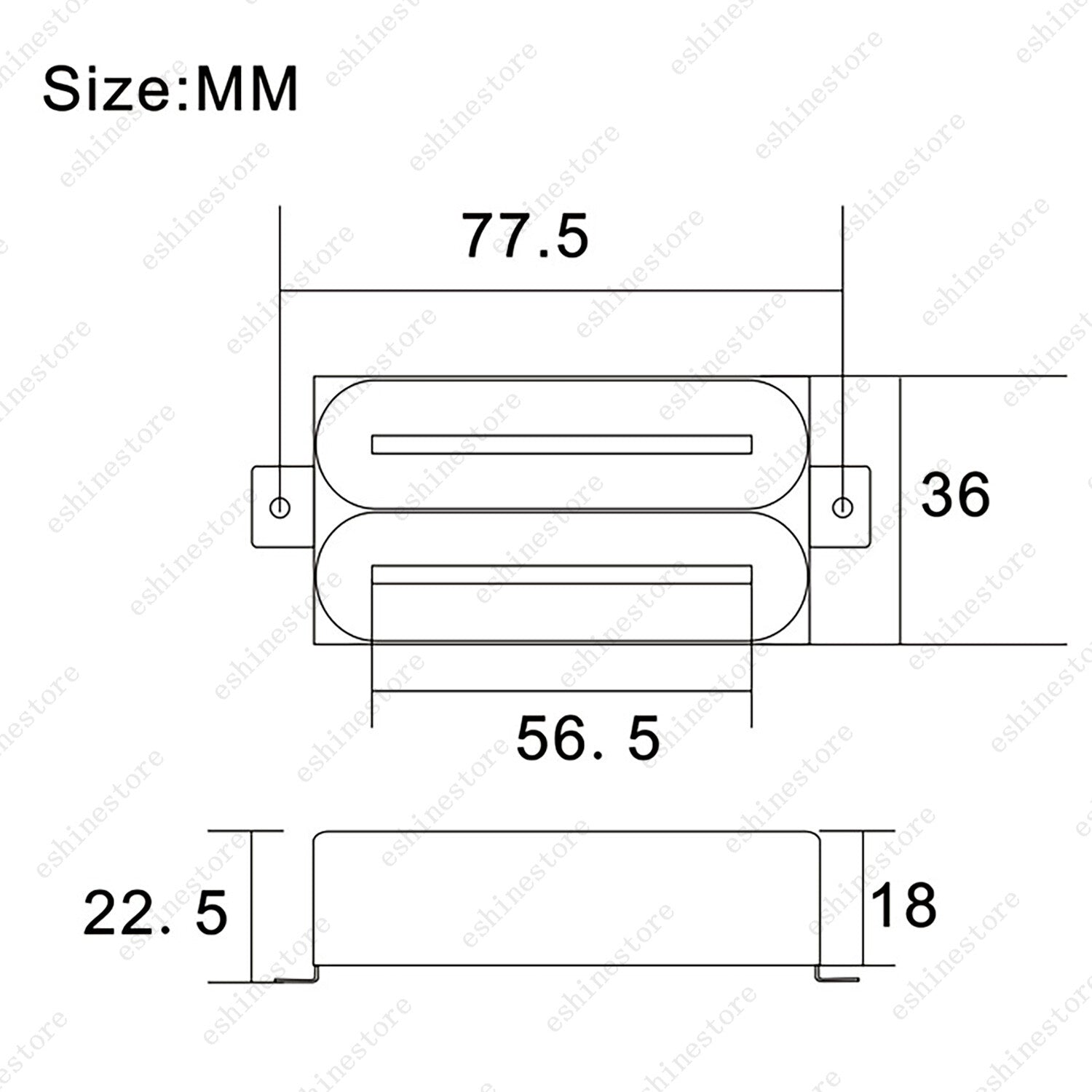 Humbucker Pickup Ceramic Dual Rail Blade Electric Guitar Pickup For ST LP TL SG