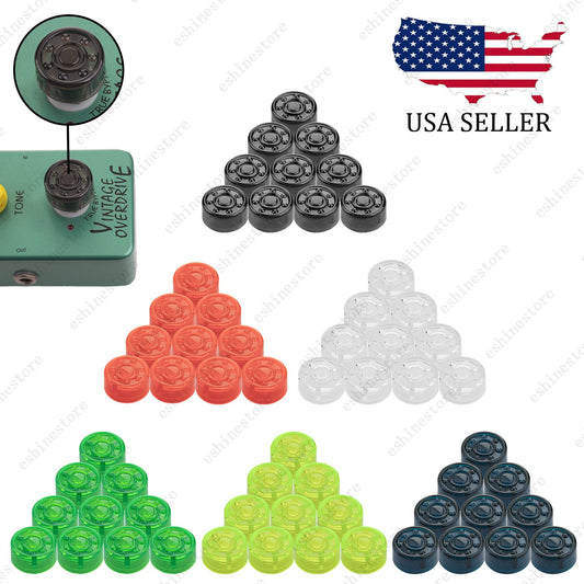 10pcs Guitar Effect Pedal Footswitch Toppers Foot Nail Cap Protection - 6Colors