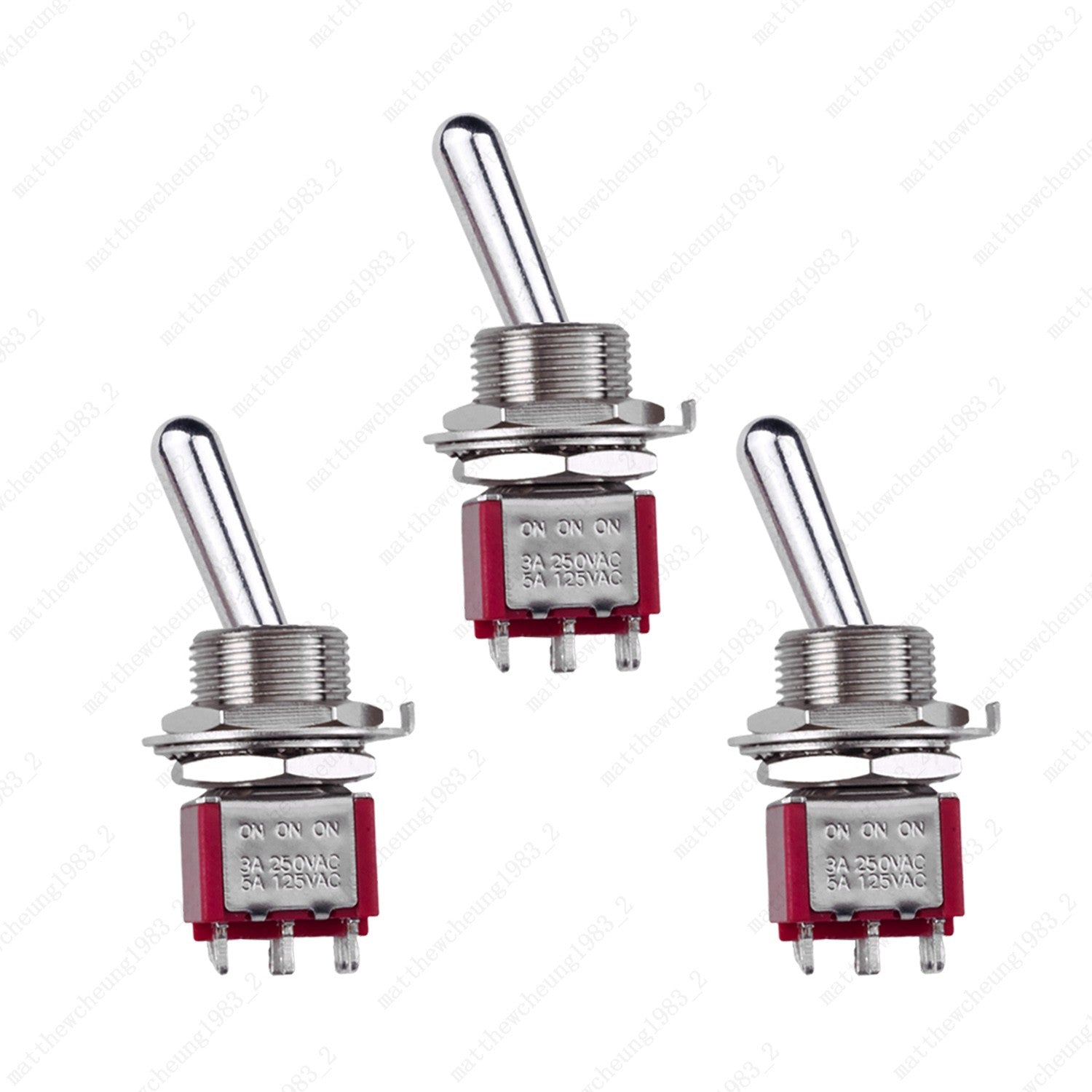 1/3/5 x Guitar/AMP Fat Bat Toggle Switch DPDT 6 Pin 3-Position ON ON ON Sealed