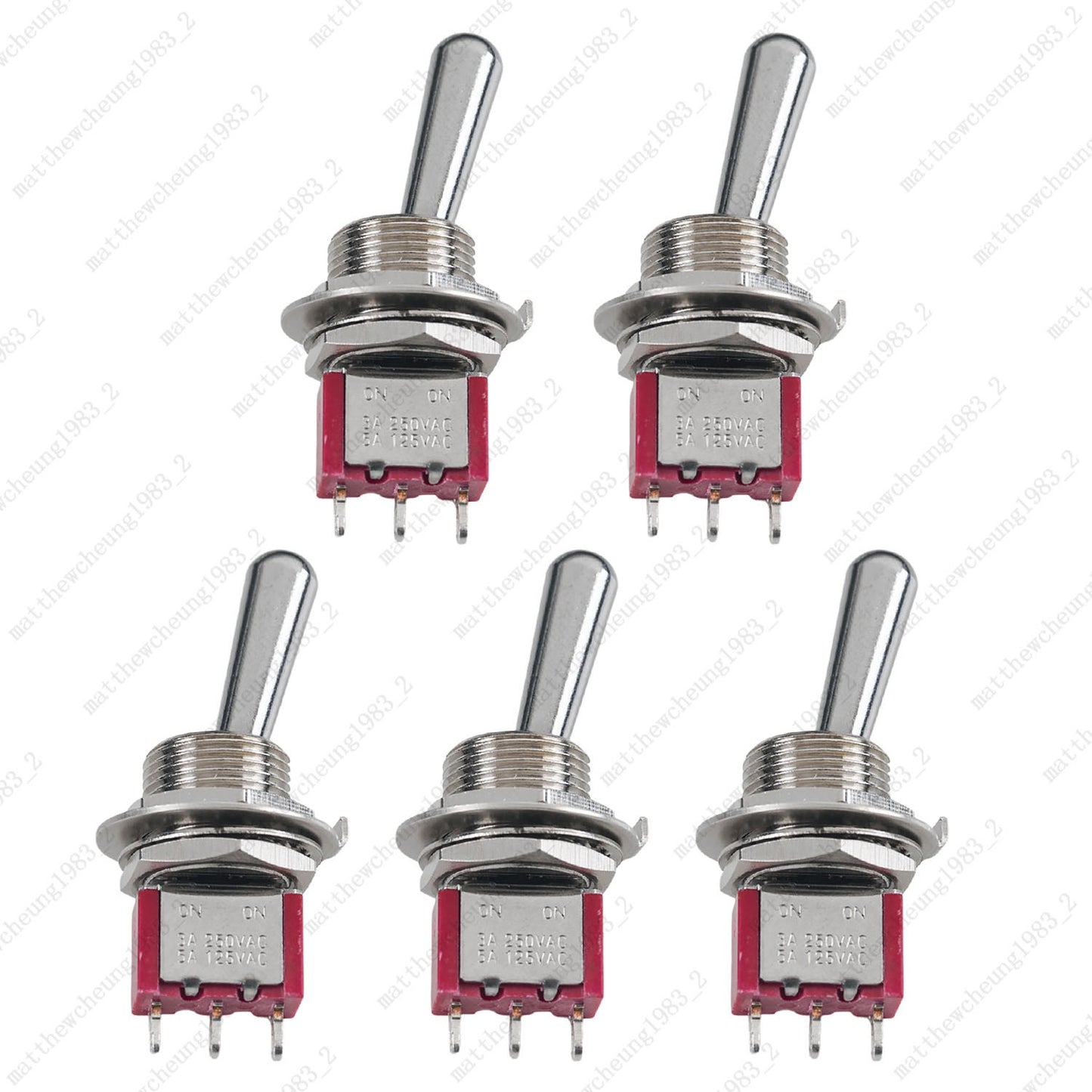 1/3/5 x Guitar/AMP Fat Bat Toggle Switch SPDT 3 Pin 2-Position ON-ON Sealed