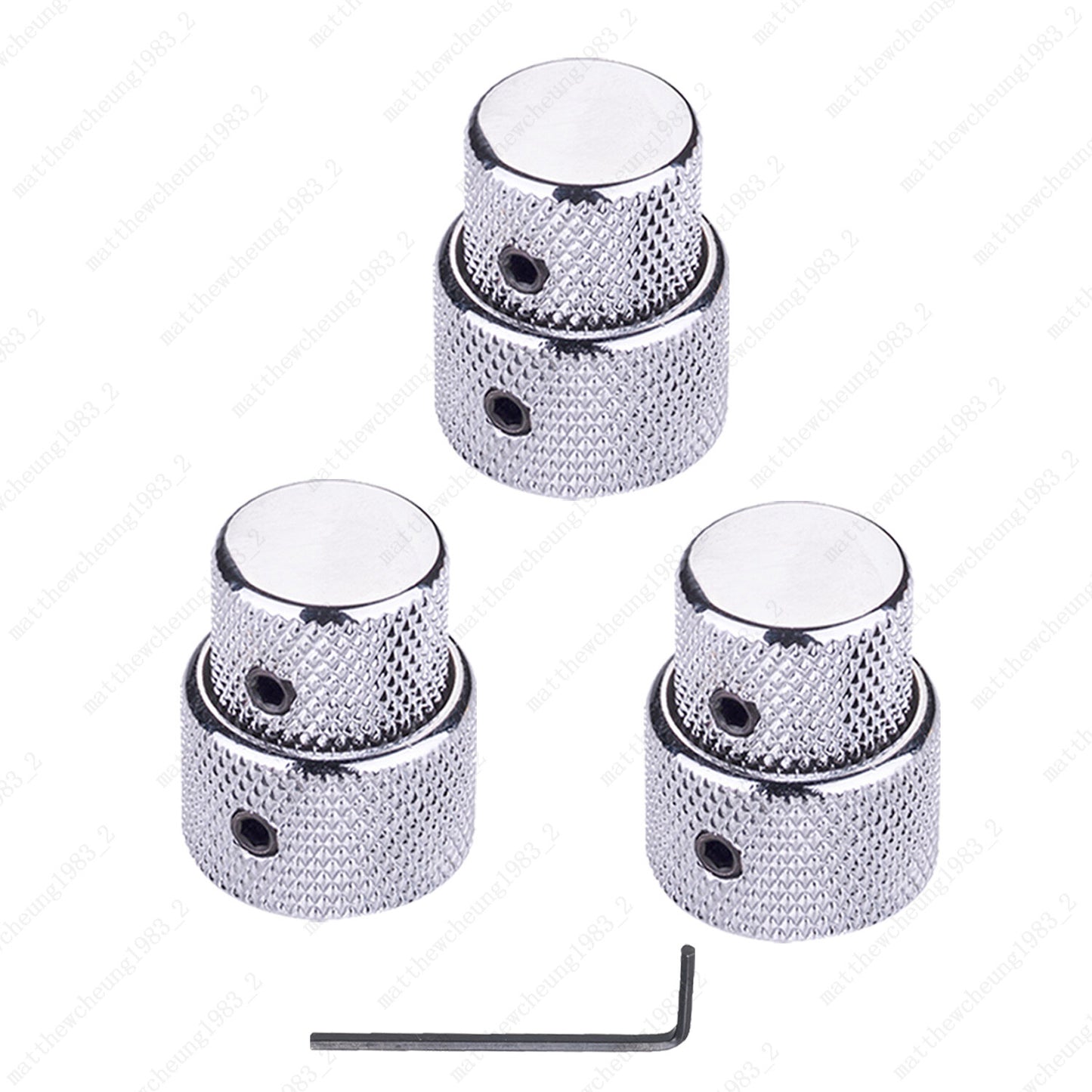 3Pcs Metal Dual Concentric Stacked Control Knobs for Electric Bass Guitars