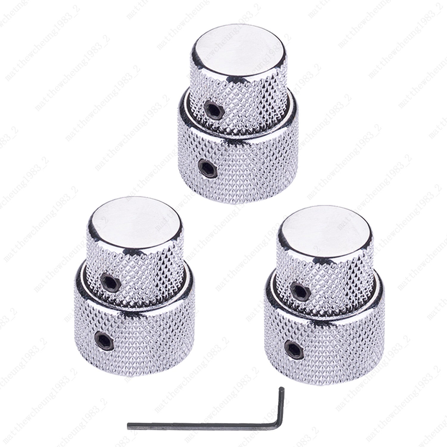 3Pcs Metal Dual Concentric Stacked Control Knobs for Electric Bass Guitars